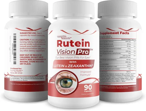 Vista 4 de Rutein Vision Pro - Nuestras mejores píldoras de visión para ojos - Cápsulas de vitamina A Visión - Píldoras para mejorar la visión - Suplemento