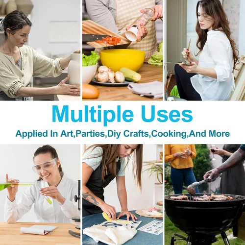 Vista 6 de Paquete de 200 delantales de plástico desechables para adultos, grandes batas de pintura transparente para adultos, cocina, manualidades, fiestas