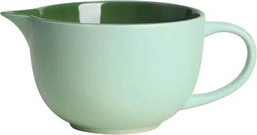 Vista 11 de Gaolinci Tazón de cerámica simple de color sólido para cocina, cuenco grande de 1 cuarto de galón, con boquilla de vertido y mango