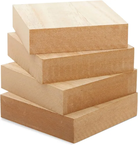 Vista 7 de Bright Creations Bloques de madera para manualidades, cuadrados de madera para manualidades, bloques de madera en blanco para pintar y tallar, 4 x 4