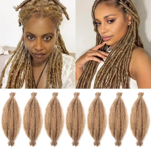 Vista 46 de Cabello afro trenzado elástico de 16 pulgadas, paquete de 3 marley twist para rastas falsas, trenzas rizadas de mariposa, cabello trenzado marley
