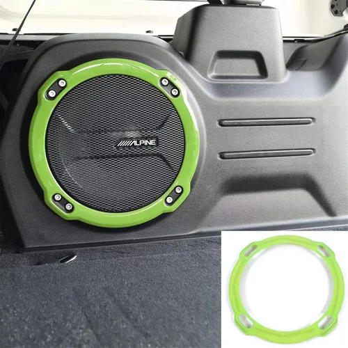 Vista 5 de JeCar Cubierta para altavoz de subwoofer de tronco, accesorios interiores de ABS compatibles con Jeep Wrangler 2018-2023 JL JLU Rubicon, azul