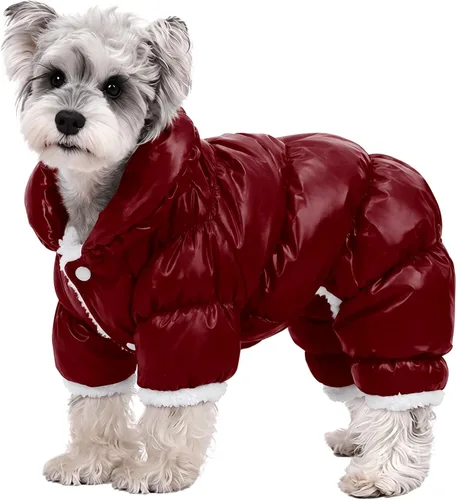 Vista 8 de AOFITEE Abrigo para perro, chaqueta impermeable para perro, abrigo de invierno para perros de cuerpo completo, traje de nieve, chaqueta acolchada a