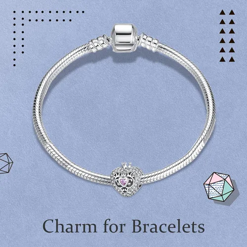 Vista 3 de Erizteya LoveHeart Charm for Bracelets 934 Sterling Silver Pendant for Womens Bracelets NecklacesHappy Birthday Mothers Day Jewelry Women Girls Gifts