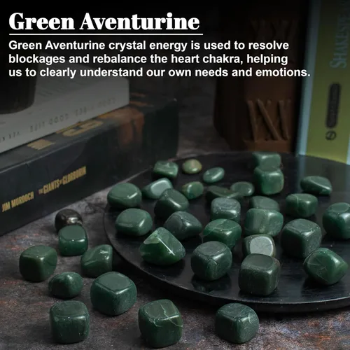 Vista 3 de BEZAVO Juego de piedras curativas de aventurina verde, 13 piezas de piedras y cristales a granel para curación, reiki, meditación, cristales