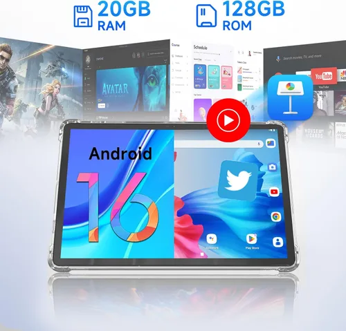 Vista 2 de Tableta de 11 pulgadas 2 en 1, 18GB + 128GB, Tableta Android 15, 1TB Expandible, Cámara de 13MP, Procesador Octa-Core 5G WiFi Batería de 8000MAH