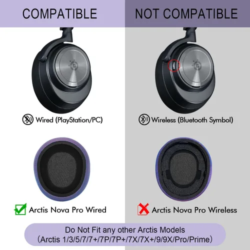 Vista 3 de Almohadillas de repuesto para SteelSeries Arctis Nova – Almohadillas de tela de malla mágica para auriculares Arctis Nova Pro Wired, Nova 1, 3, 4