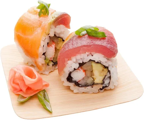 Vista 5 de Restaurantware Platos de hoja de bambú de 7 pulgadas, 100 platos de bambú desechables, platos de bambú sostenibles y resistentes para fiestas