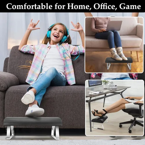 Vista 4 de Reposapiés impermeable, reposapiés mejorado de alta elasticidad debajo del escritorio, reposapiés ergonómico para debajo del escritorio
