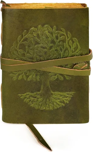 Vista 11 de Diario de cuero para mujeres y hombres, 200 páginas, 5 x 7 pulgadas, regalos para mujeres, diario de viaje, cuaderno de mujer, marcador de 7 chakras