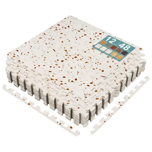 Vista 41 de Sorbus Losetas de suelo de madera veteada, esteras de espuma EVA entrelazadas, losetas de 3/8" de grosor para suelos de madera, esteras de ejercicio