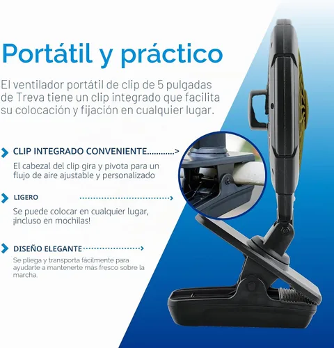 Vista 3 de O2COOL Ventilador portátil con baterías de 5 pulgadas Sí