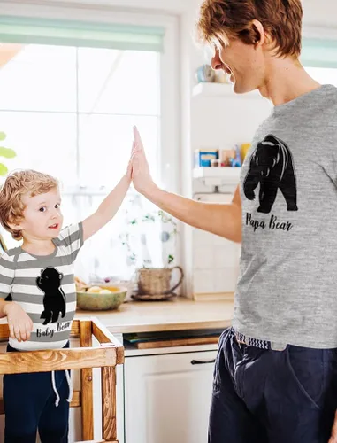 Vista 3 de Papa Bear - Trajes a juego para papá y bebé, camisas para el día del padre e hijo e hija