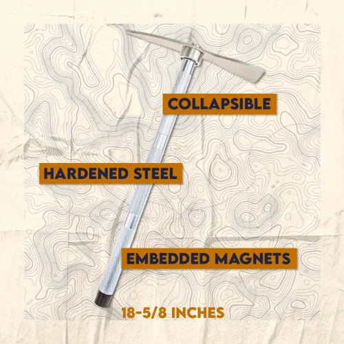 Vista 11 de SE Selección magnética plegable para minería de oro, cabeza de acero inoxidable, 18.75 pulgadas