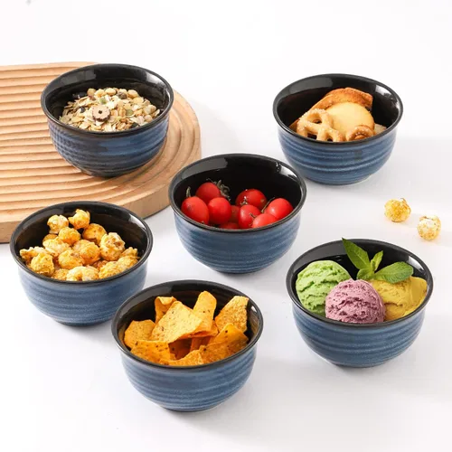 Vista 3 de MEKY - Juego de 6 tazones de porcelana para sopa de 20 onzas, tazones de cereales perfectos para pasta, aperitivos, avena, arroz, ensalada y helado