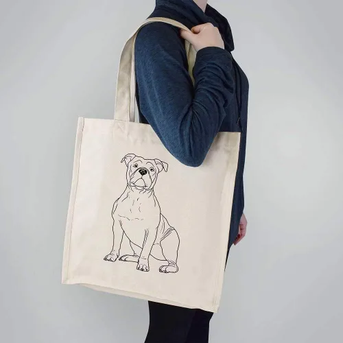 Vista 2 de American Bully Dog' Premium Canvas Tote Bag (ZX00013974)