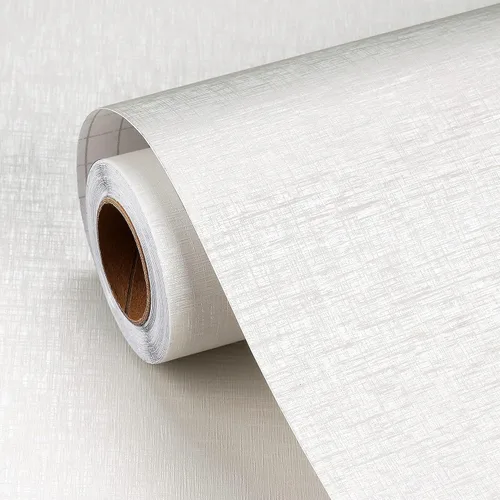 Vista 12 de FunStick - Papel pintado de lino con textura de pasto crema blanco, autoadhesivo, extraíble, de 12"x200", para paredes, armarios, cómodas, muebles