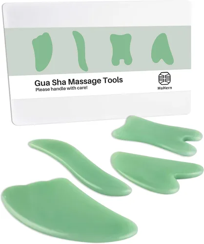 Vista 8 de MoHern Herramientas de masaje Gua Sha, 4 herramientas de Gua Sha de múltiples formas, herramientas de masaje de raspado de guasha para cara y cuerpo