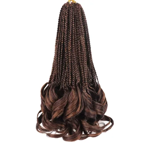 Vista 18 de Cabello para Trenzas Rizo Francés Color 1 Trenzas de Ganchillo Rizo Francés 10 Pulgadas Trenzas de Caja Cabello de Ganchillo para Mujeres y Niños