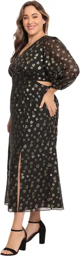 Vista 6 de Donna Morgan Vestido de fiesta de manga larga para mujer, fiesta y cóctel
