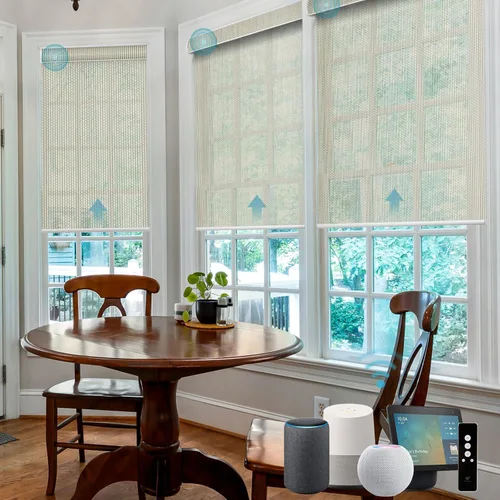 Vista 15 de SmartWings Persianas motorizadas con 5% de apertura, funcionan con Homekit Z-Wave Alexa SmartThings Google, persianas inteligentes con filtro de luz