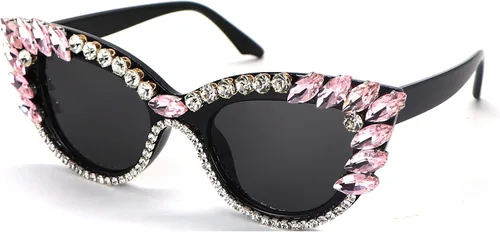 Vista 2 de Gafas de sol retro Cateye para mujer protección UV400 ojo de gato brillantes M
