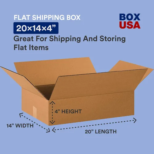 Vista 2 de Selecciona un tamaño: Caja de EE. UU., cajas planas., Kraft, 25