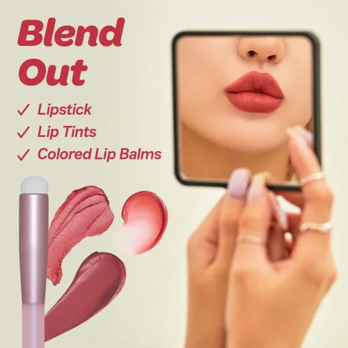 Vista 4 de I'M MEME Herramienta de maquillaje – Brocha para difuminar labios Con tapa, reutilizable, aplicador de técnicas de mezcla multiusos