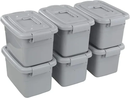 Vista 7 de Readsky Caja de plástico transparente de 5 L con tapas y asa, 6 paquetes