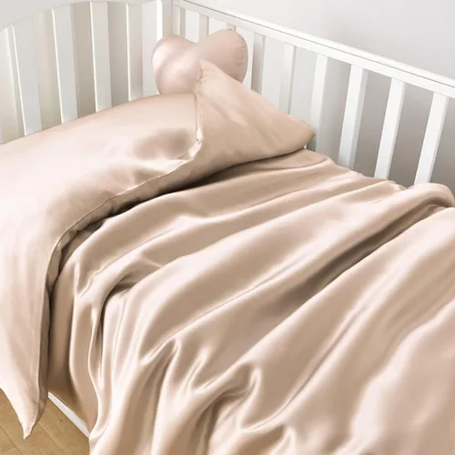 Vista 7 de PROMEED Funda de edredón de seda 100 % natural con cremallera oculta, ropa de cama de seda prémium de 23 momme para cabello y piel de bebé