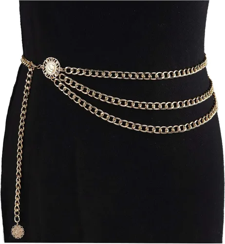 Vista 5 de Suyi Chain Belts for Women Waist Chain Belt Multilayer Body Belly Chain