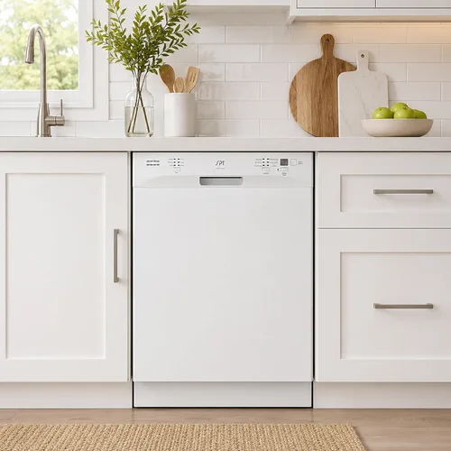 Vista 4 de SD-6501W: Lavavajillas de bañera alta de acero inoxidable incorporado de 24 ″ Energy Star con secado térmico - Blanco