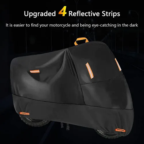 Vista 4 de Funda Oxford 300D para motocicleta, resistente a prueba de desgarros, impermeable, protección al aire libre (86 pulgadas)