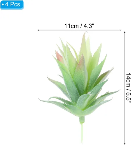 Vista 2 de PATIKIL Pequeñas plantas suculentas artificiales, paquete de 4 selecciones de suculentas falsas sin maceta, suculentas falsas para decoración
