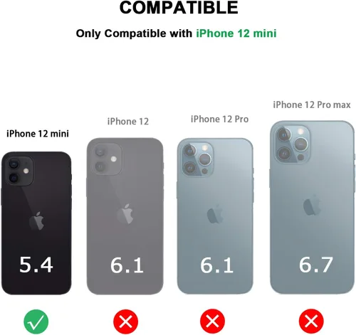 Vista 7 de TENDLIN Compatible con iPhone 12 Mini Funda de Grano de Madera con Textura de Fibra de Carbono Diseño de Cuero Híbrido Funda Negra