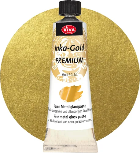 Vista 13 de Viva Decor® Inka Gold Premium Set (oro, oro rosa, oro viejo, 3 x 1,41 oz) pintura acrílica metálica - juego de pintura artesanal - pinturas