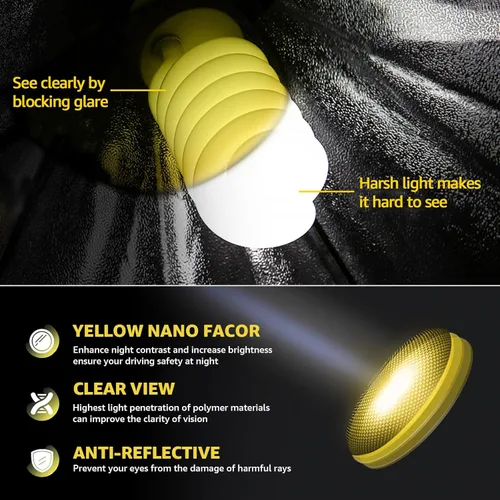 Vista 5 de Myiaur Gafas de Conducción de Visión Nocturna para Mujeres, Lentes Polarizadas Antirreflejantes de Lente Amarilla para la Noche, Protección UV400