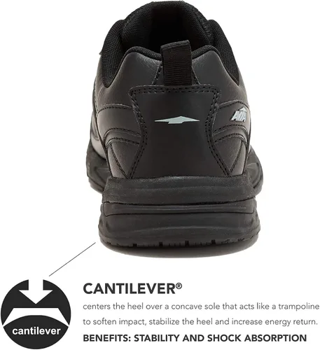 Vista 7 de Avia Avi-Union II - Zapatos antideslizantes para mujer cómodos con cordones para el trabajo o caminar medianos o anchos negro o blanco Blanco