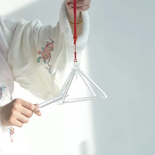Vista 2 de Pirámide de cristal de cuarzo de 6 pulgadas con estuche de transporte Ezquisite, instrumento musical curativo para meditación de sanación de sonido