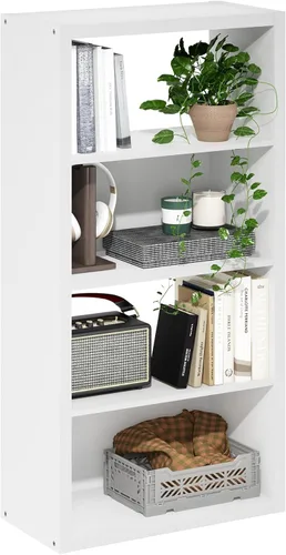 Vista 35 de Furinno LUDER - Estantería de libros, estantería moderna de 2 niveles, estantería abierta de 9 x 16 x 21, para sala de estar, dormitorio, oficina