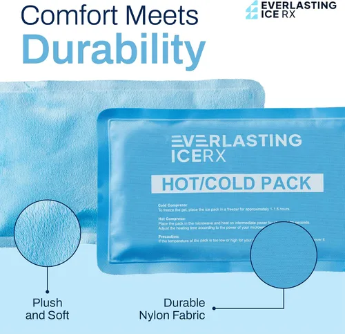 Vista 3 de Paquetes de hielo suaves reutilizables de gel caliente y frío, paquete de 4 paquetes de hielo de gel grandes, solución de terapia fría y caliente