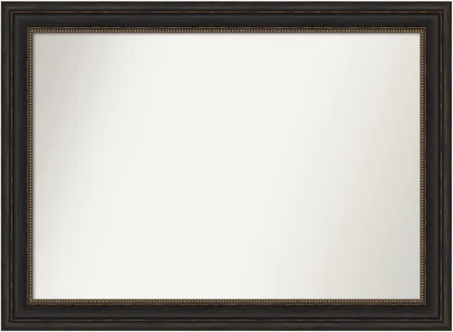 Vista 605 de Amanti Art Espejo de pared personalizado no biselado (25 x 25 pulgadas), marco de bronce acentuado, varios tamaños personalizados, espejo de baño