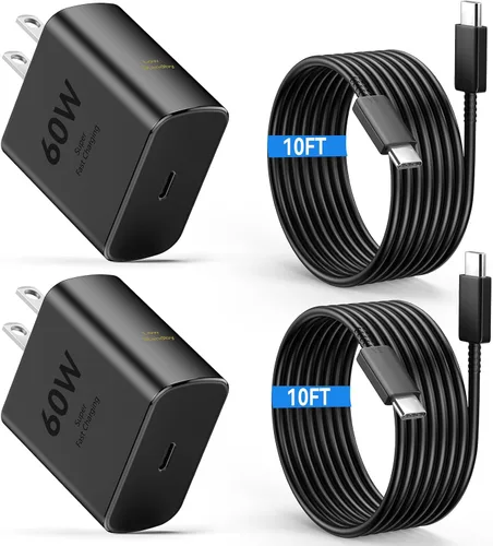 Vista 7 de 60W cargador rápido USB tipo C cable de carga rápida del cargador del azul+violeta