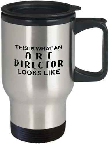 Vista 2 de Gifts for Art Director Travel Mug Insulated Coffee Tumbler - What Looks Like - Artist Dept Creative Department Team Design Advertising Office Funny