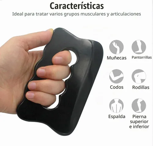 Vista 3 de Herramienta de masaje Gua Sha, piedra Bian Gua Sha, piedra Gua Sha para raspado de tejidos blandos, utilizada para espalda, piernas, brazos, cuello