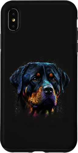 Vista 11 de Rottweiler Dog Face Watercolor Colorful Art Hand Drawn Case for iPhone 17