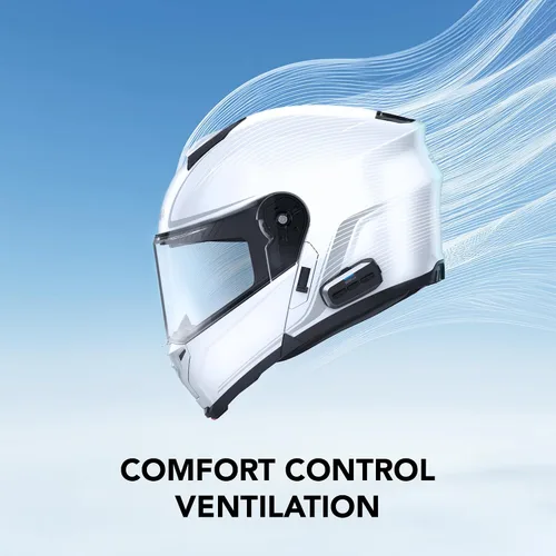 Vista 4 de Sena OUTRUSH 2 - Casco modular de motocicleta inteligente con conectividad Bluetooth y comunicación de intercomunicación de malla Negro mate