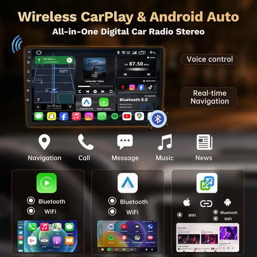 Vista 4 de Radio de coche Android 15 para Honda Civic 2016-2021: 9 pulgadas 1280 * 800 HD pantalla táctil estéreo con Carplay inalámbrico Android Auto 5G WiFi