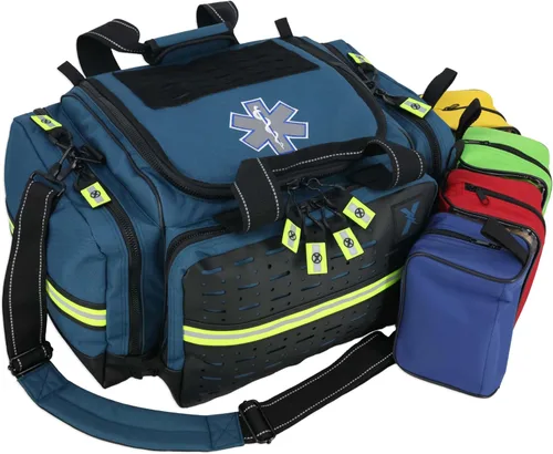 Vista 2 de Lightning X Bolsa modular grande para EMT de primeros auxilios de trauma para médicos de emergencia intermediarios Azul