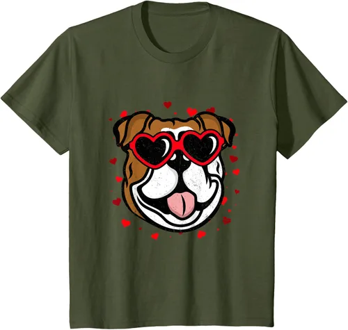 Vista 10 de Bulldog Valentine - Camiseta para amantes de las gafas de sol para perros, Negro